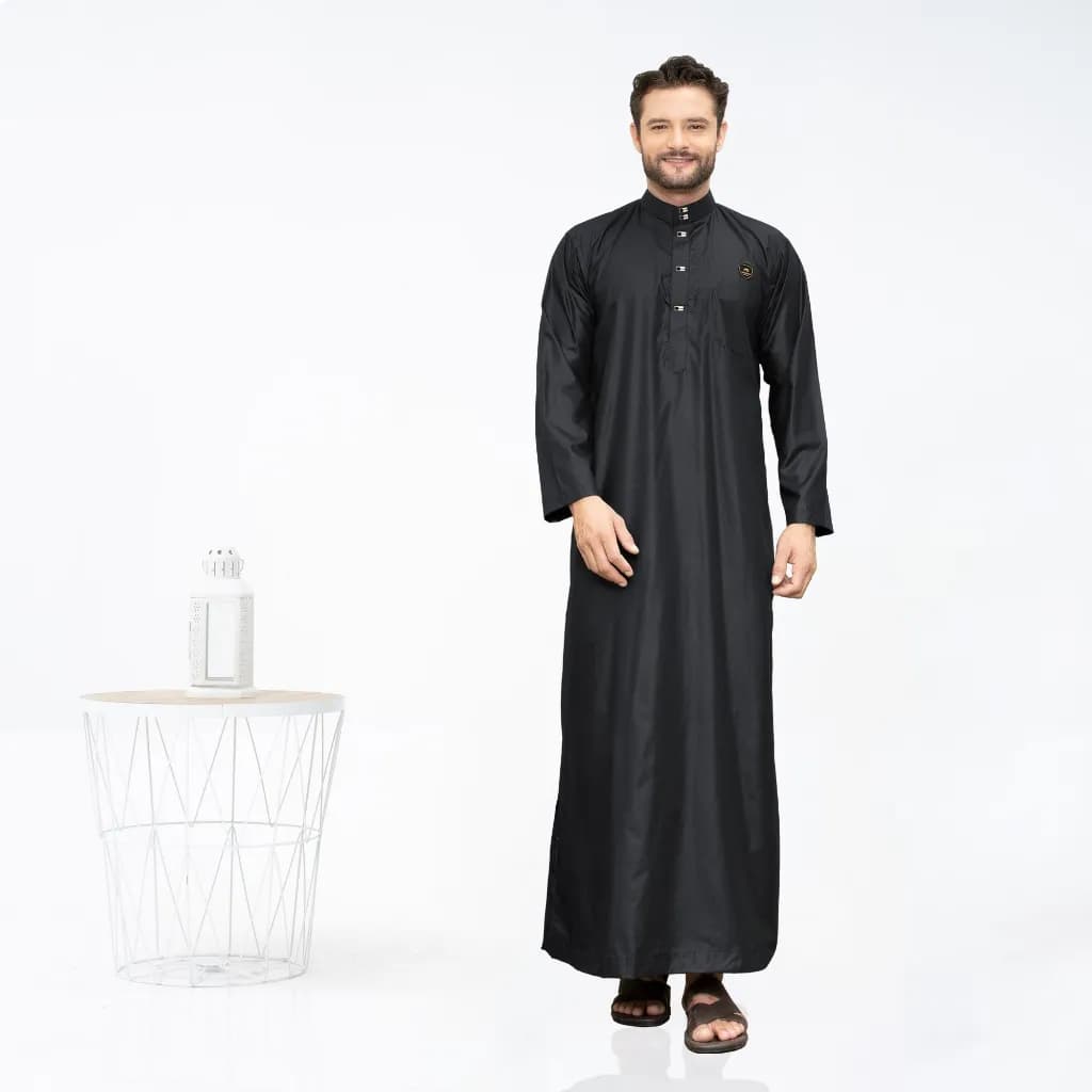 Assuffah I Gamis Pria Dewasa Kancing Snap Jubah Motif Harmain Fadlan Series