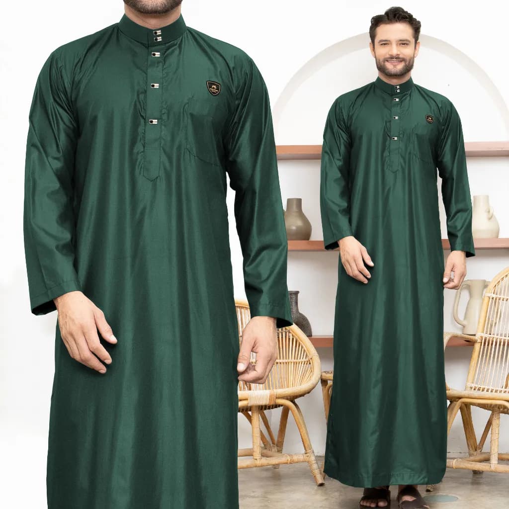 Assuffah I Gamis Pria Dewasa Kancing Snap Jubah Motif Harmain Fadlan Series