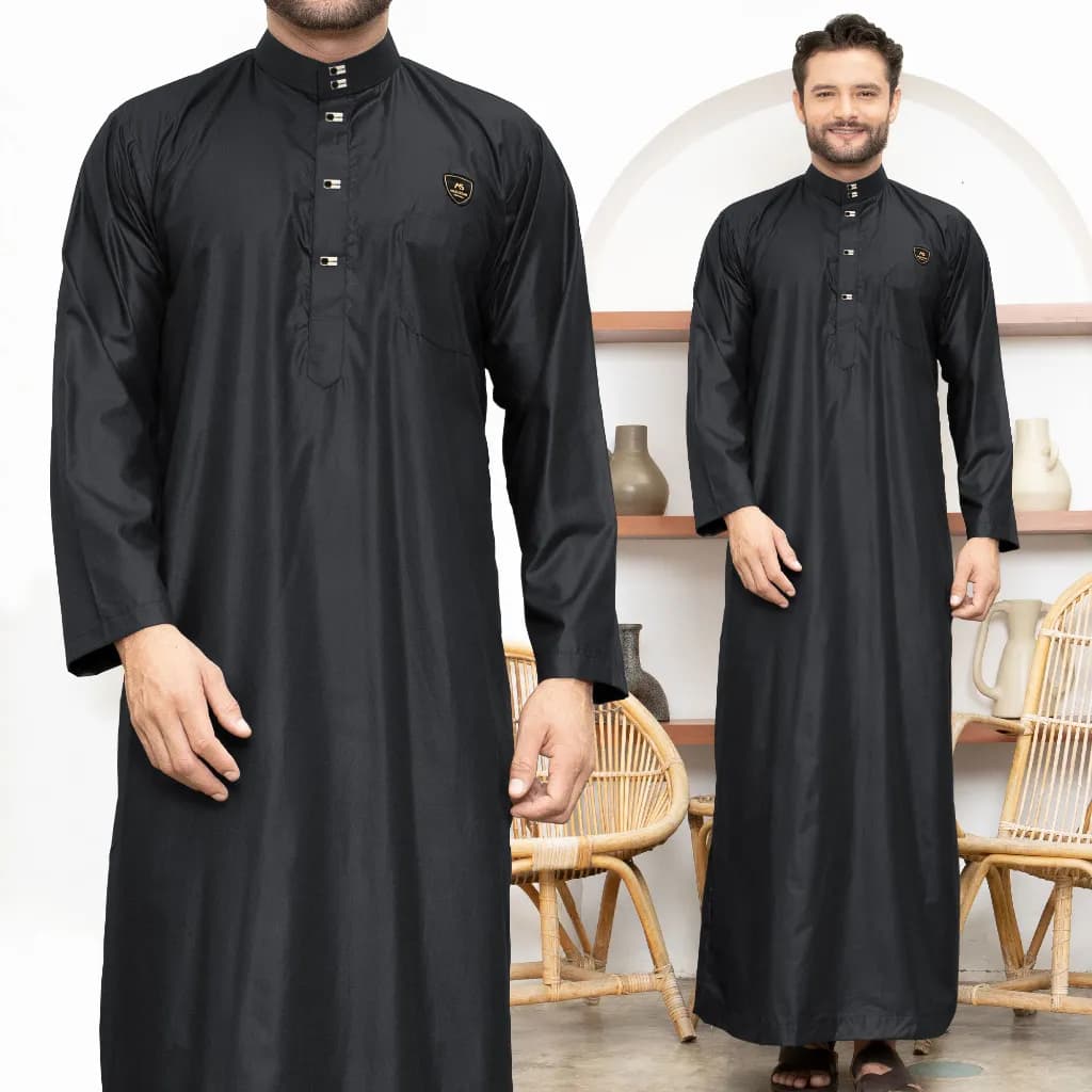 Assuffah I Gamis Pria Dewasa Kancing Snap Jubah Motif Harmain Fadlan Series