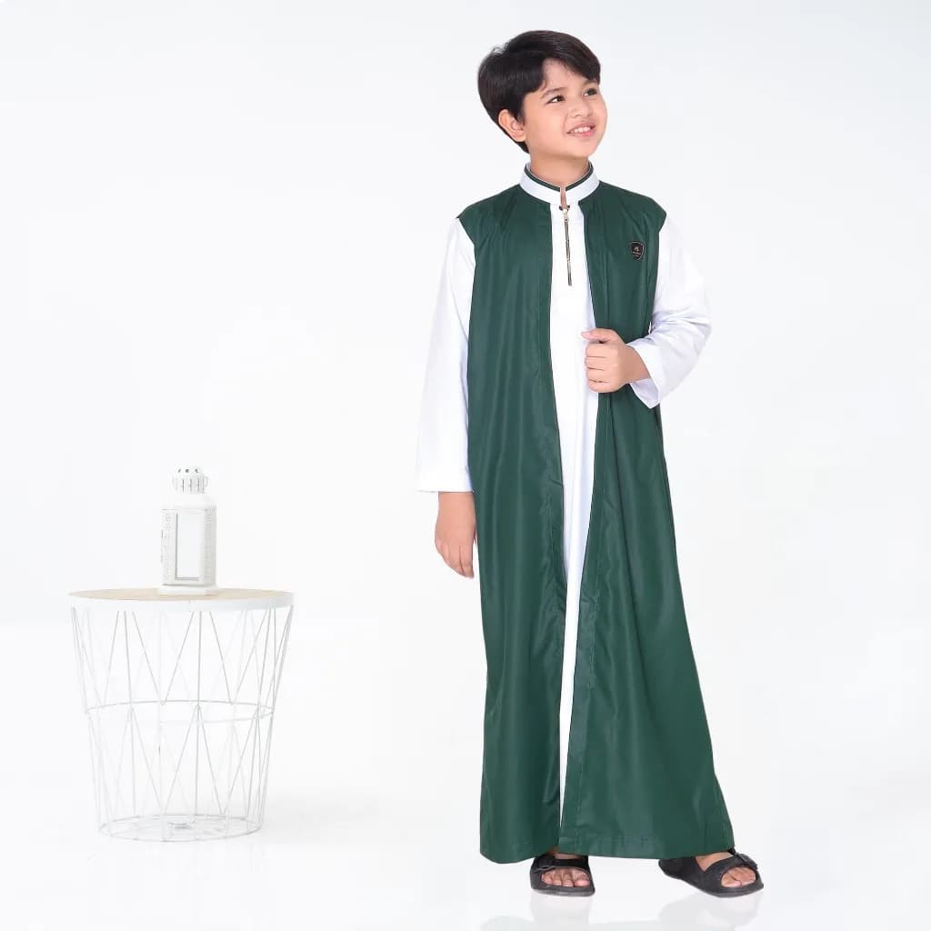 Assuffah I Jubah Anak 2in1 Jubah Habib Rifky Motif 2 Layer Salman Series