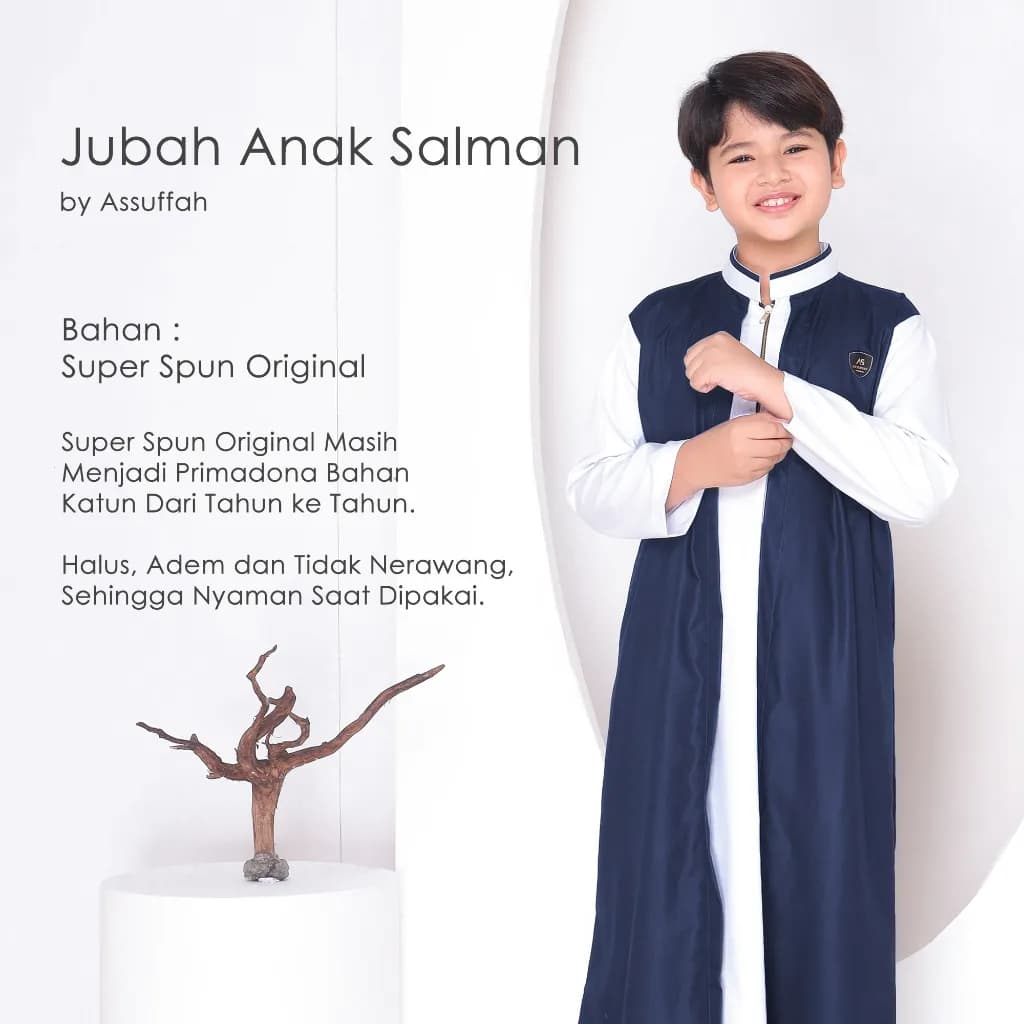 Assuffah I Jubah Anak 2in1 Jubah Habib Rifky Motif 2 Layer Salman Series