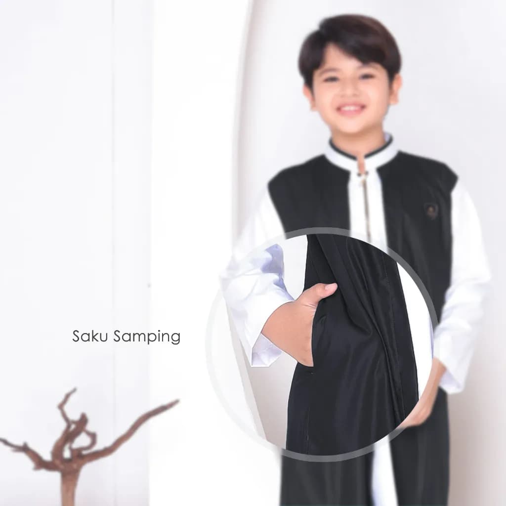 Assuffah I Jubah Anak 2in1 Jubah Habib Rifky Motif 2 Layer Salman Series