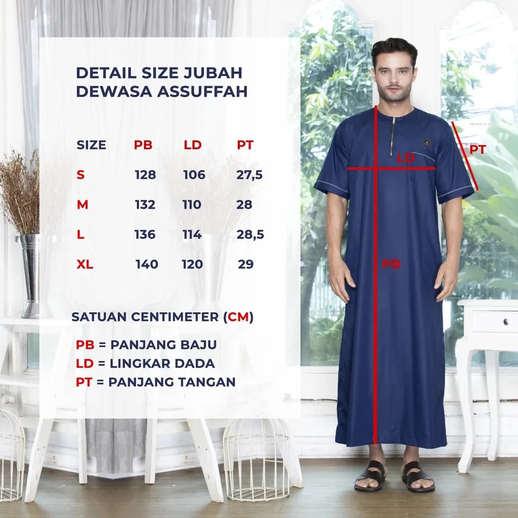Assuffah I Jubah Pria Casual Lengan Pendek Motif Jefri Series
