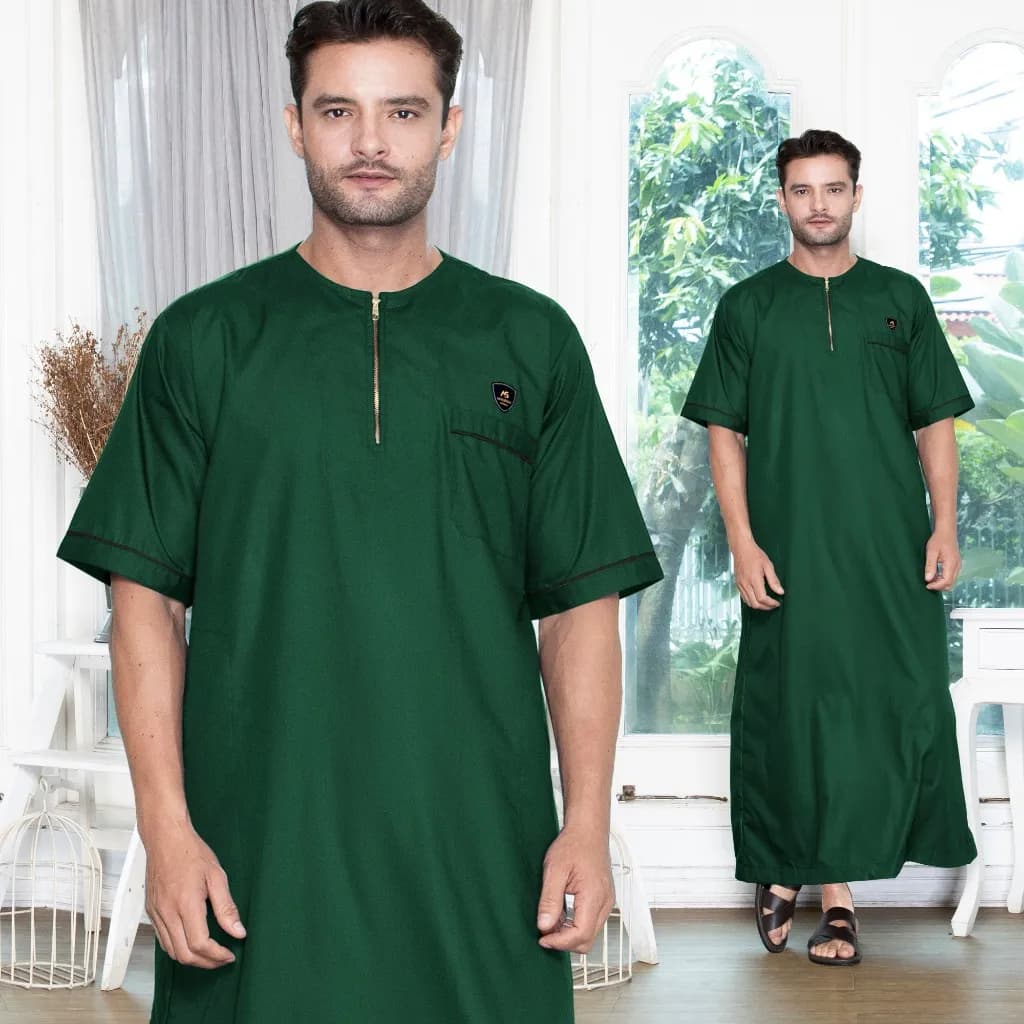 Assuffah I Jubah Pria Casual Lengan Pendek Motif Jefri Series