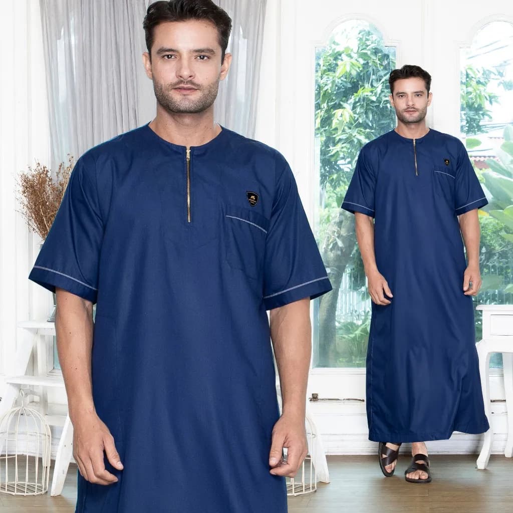 Assuffah I Jubah Pria Casual Lengan Pendek Motif Jefri Series