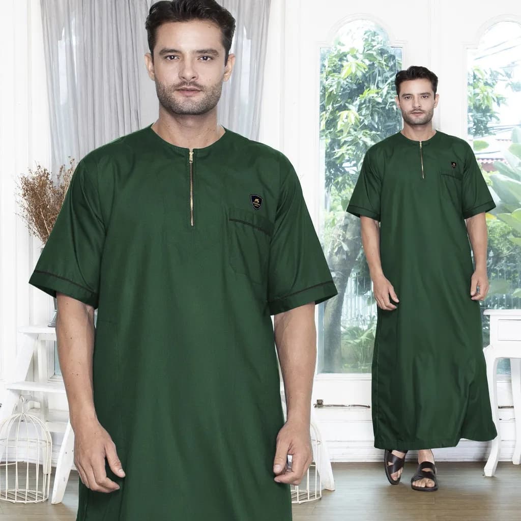 Assuffah I Jubah Pria Casual Lengan Pendek Motif Jefri Series