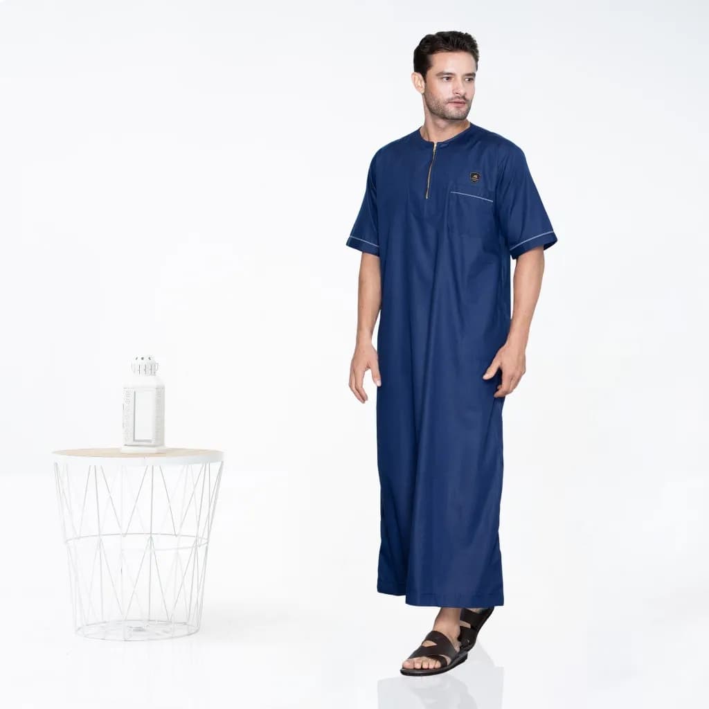 Assuffah I Jubah Pria Casual Lengan Pendek Motif Jefri Series