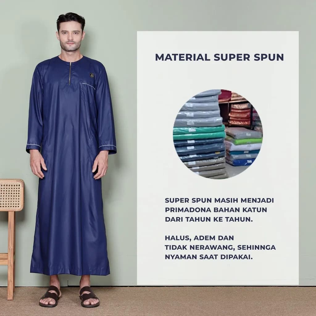 Assuffah I Jubah Pria Motif Casual Lengan Panjang Motif Jefri Series