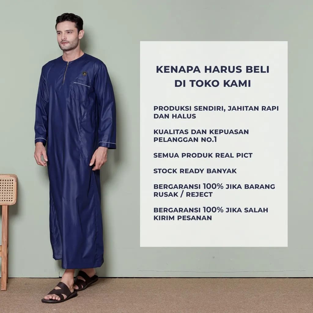 Assuffah I Jubah Pria Motif Casual Lengan Panjang Motif Jefri Series