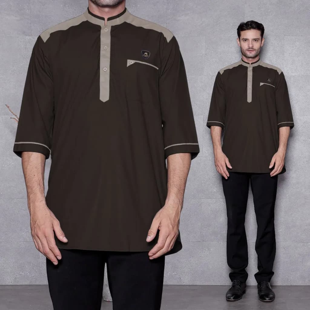 Assuffah I Koko Kurta Pria Motif Pakistan Hamzah Series