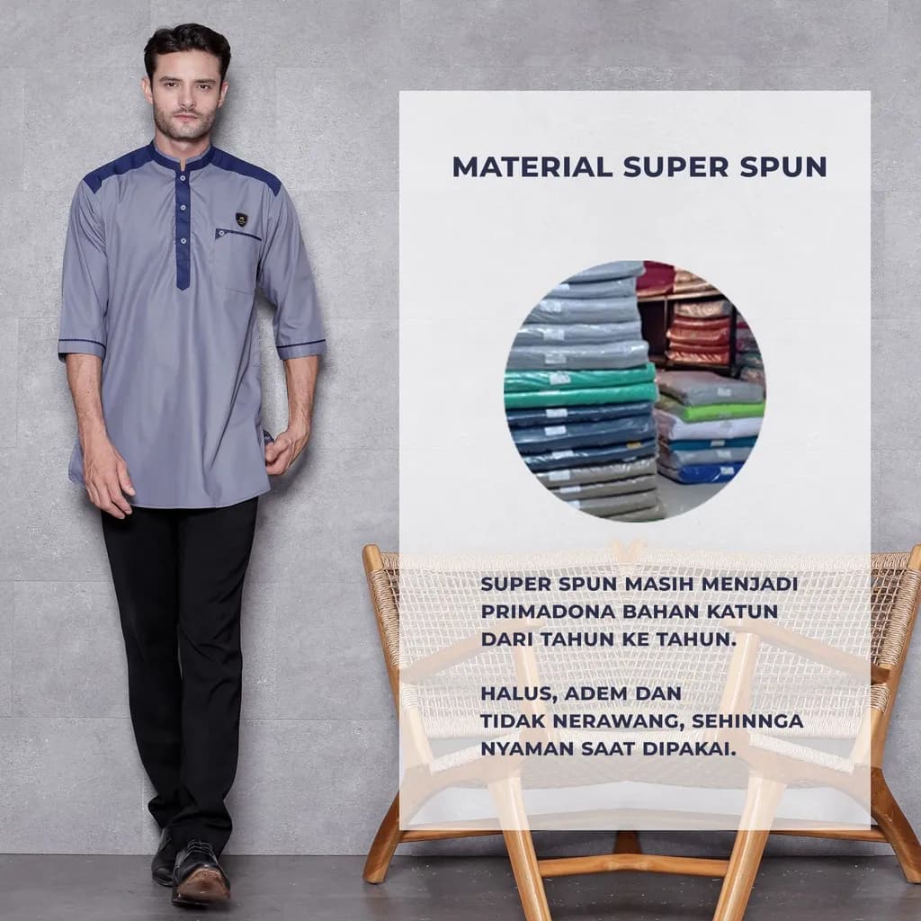 Assuffah I Koko Kurta Pria Motif Pakistan Hamzah Series