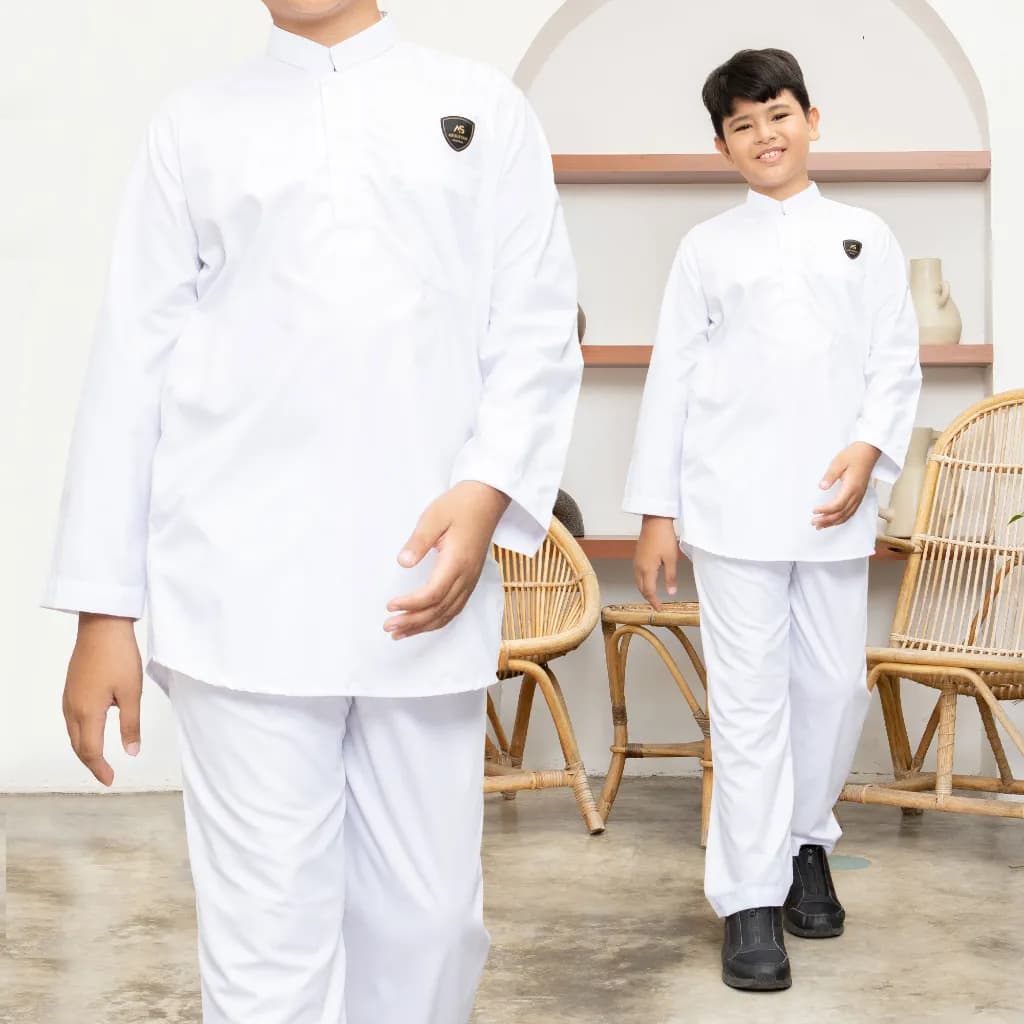 Assuffah I Setelan Koko Anak Hitam Putih 1-14 Tahun & Putih Putih Ahsan Series