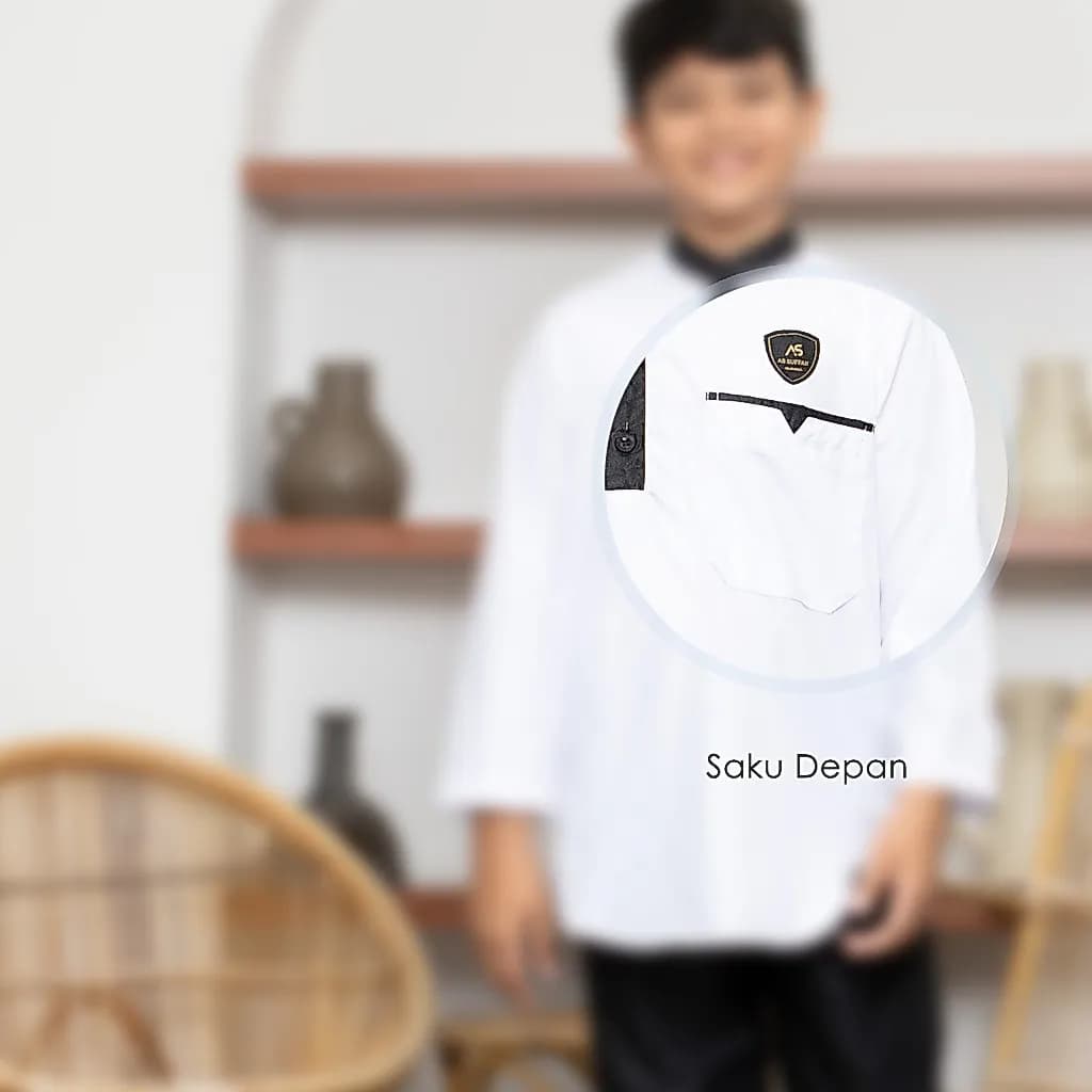 Assuffah I Setelan Koko Anak Hitam Putih 1-14 Tahun & Putih Putih Ahsan Series