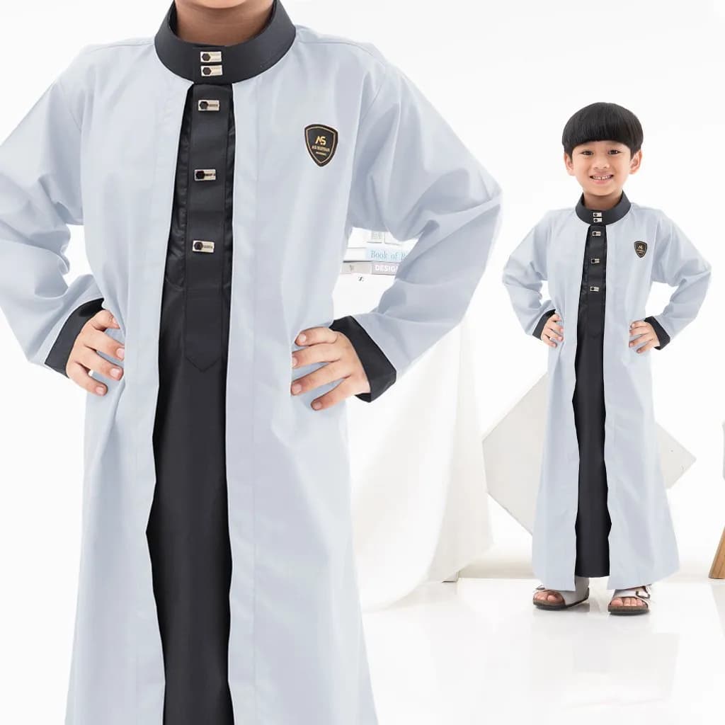 Assuffah I Jubah Kardigan Anak Jubah 2 Layer 1-8 Tahun Farhan Series