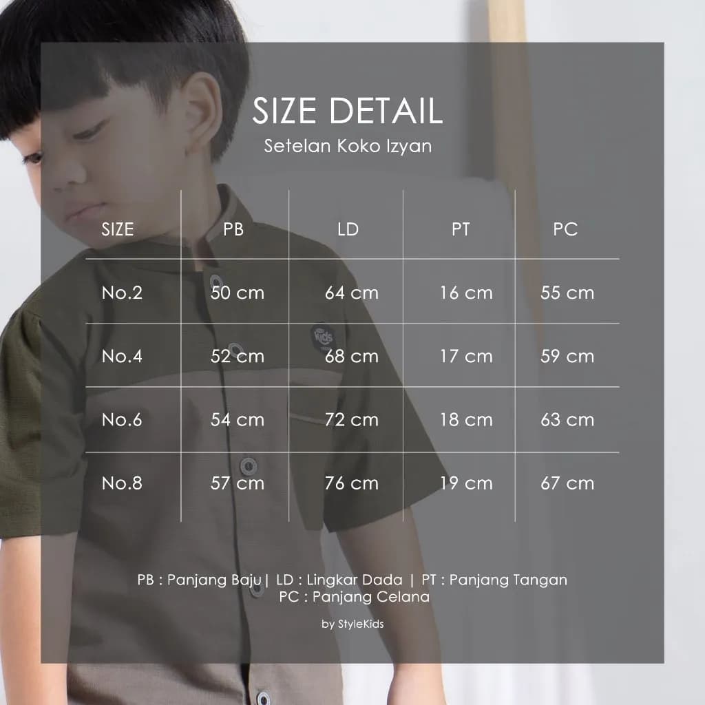 StyleKids | Baju Koko Anak Laki Laki 1-8 Tahun Setelan Koko Anak Premium - Izyan