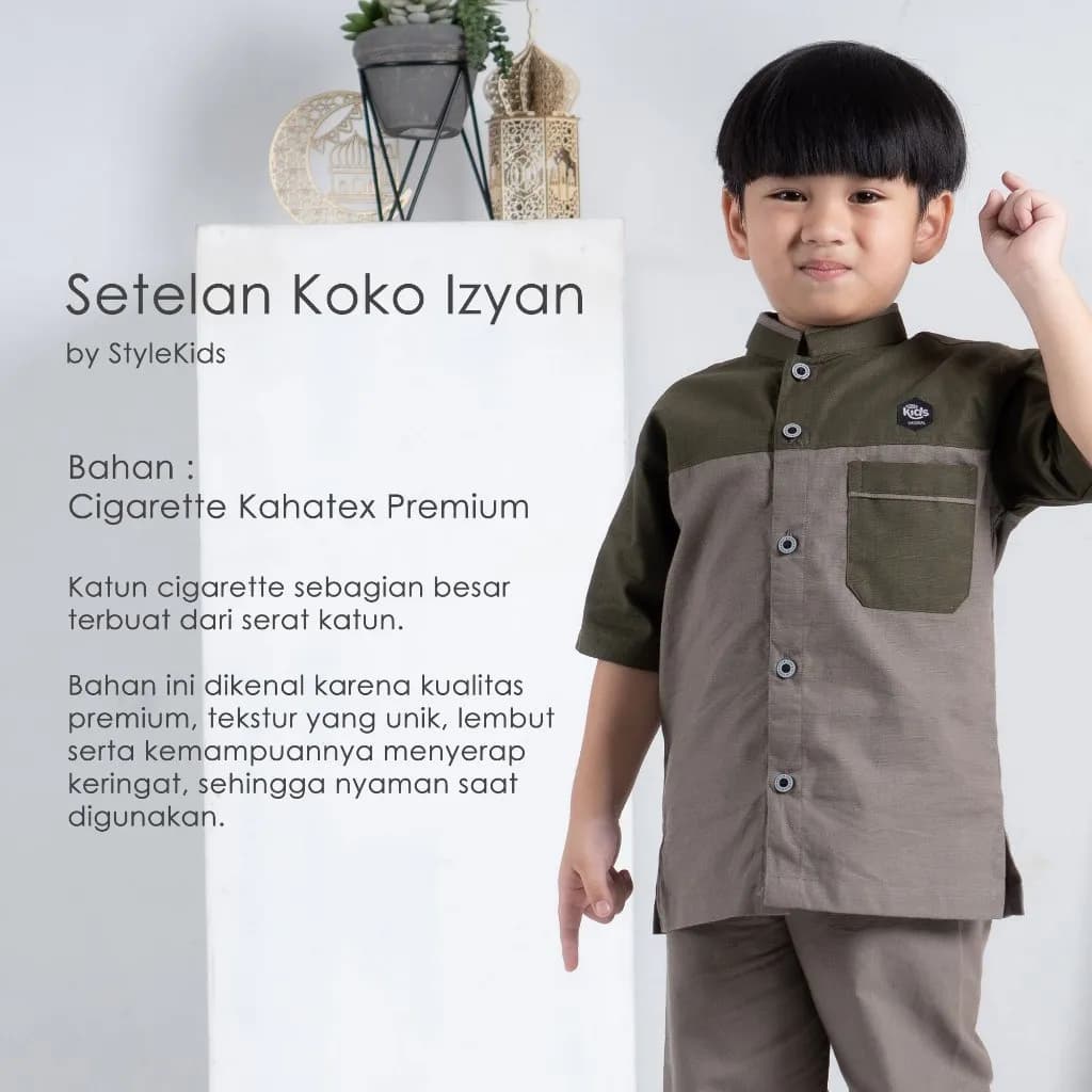 StyleKids | Baju Koko Anak Laki Laki 1-8 Tahun Setelan Koko Anak Premium - Izyan