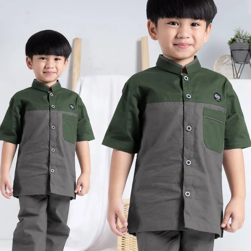 StyleKids | Baju Koko Anak Laki Laki 9-14 Tahun Setelan Koko Anak Premium - Izyan