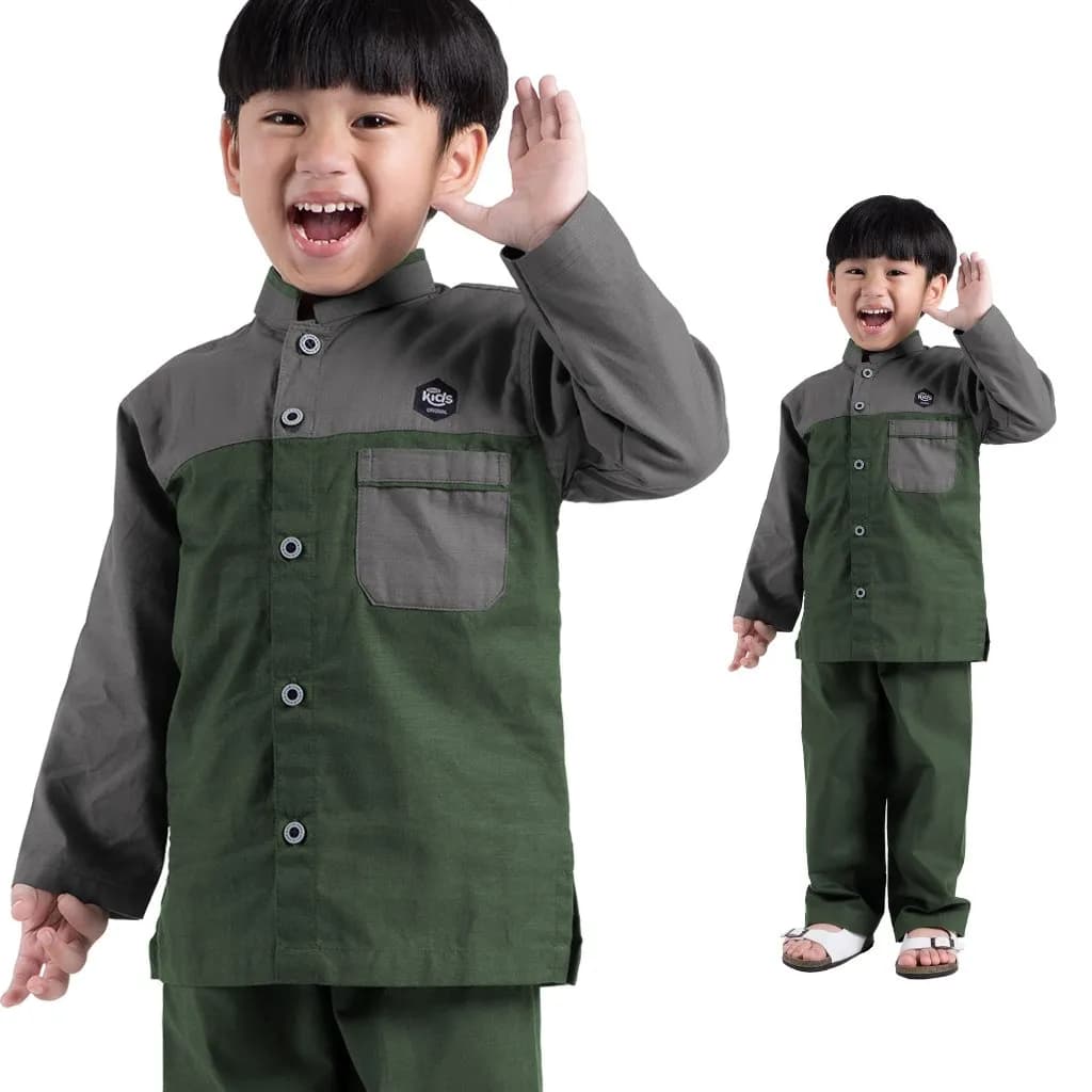 StyleKids | Baju Koko Anak Laki Laki 1-8 Tahun Setelan Koko Anak Lengan Panjang - Izyan