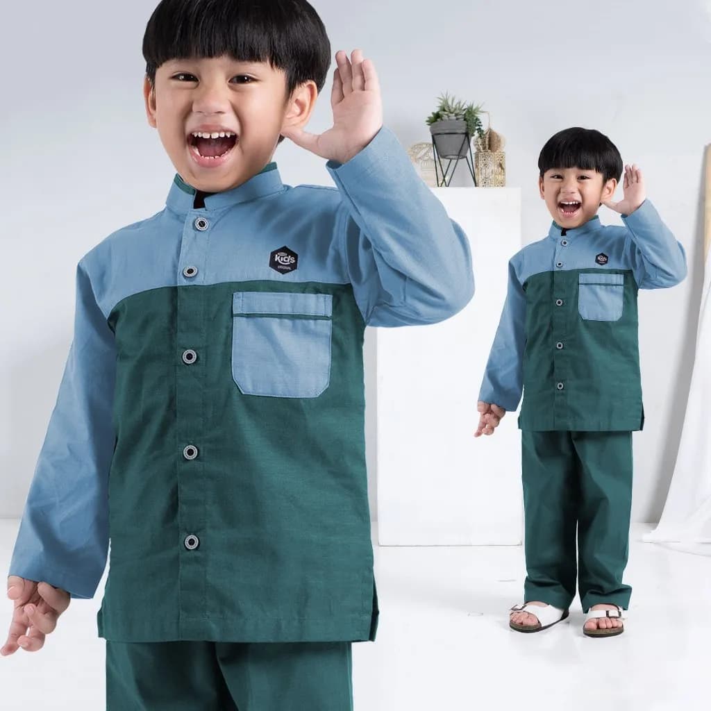 StyleKids | Baju Koko Anak Laki Laki 1-8 Tahun Setelan Koko Anak Lengan Panjang - Izyan
