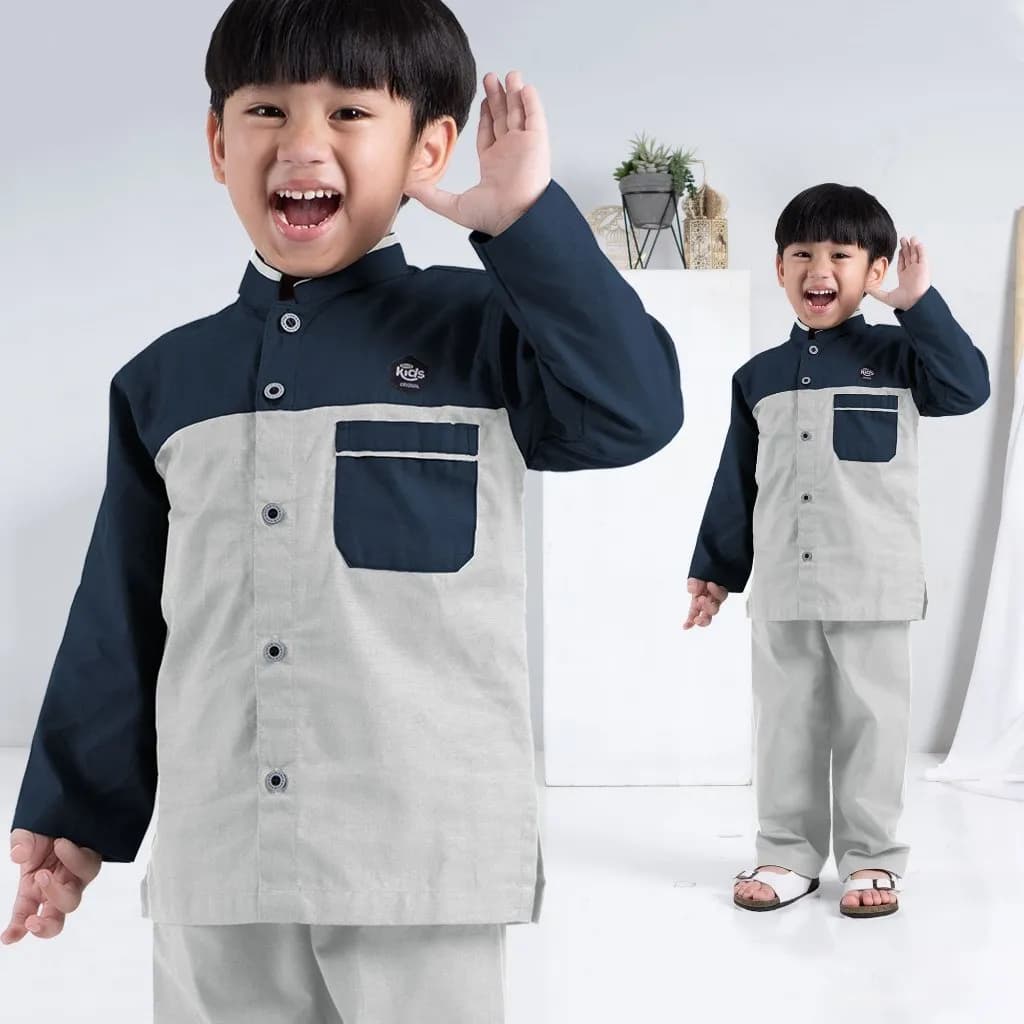 StyleKids | Baju Koko Anak Laki Laki 1-8 Tahun Setelan Koko Anak Lengan Panjang - Izyan