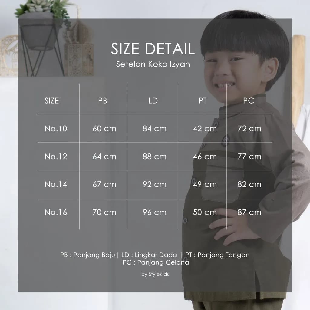 StyleKids | Baju Koko Anak Laki Laki 9-14 Tahun Setelan Koko Anak Lengan Panjang - Izyan