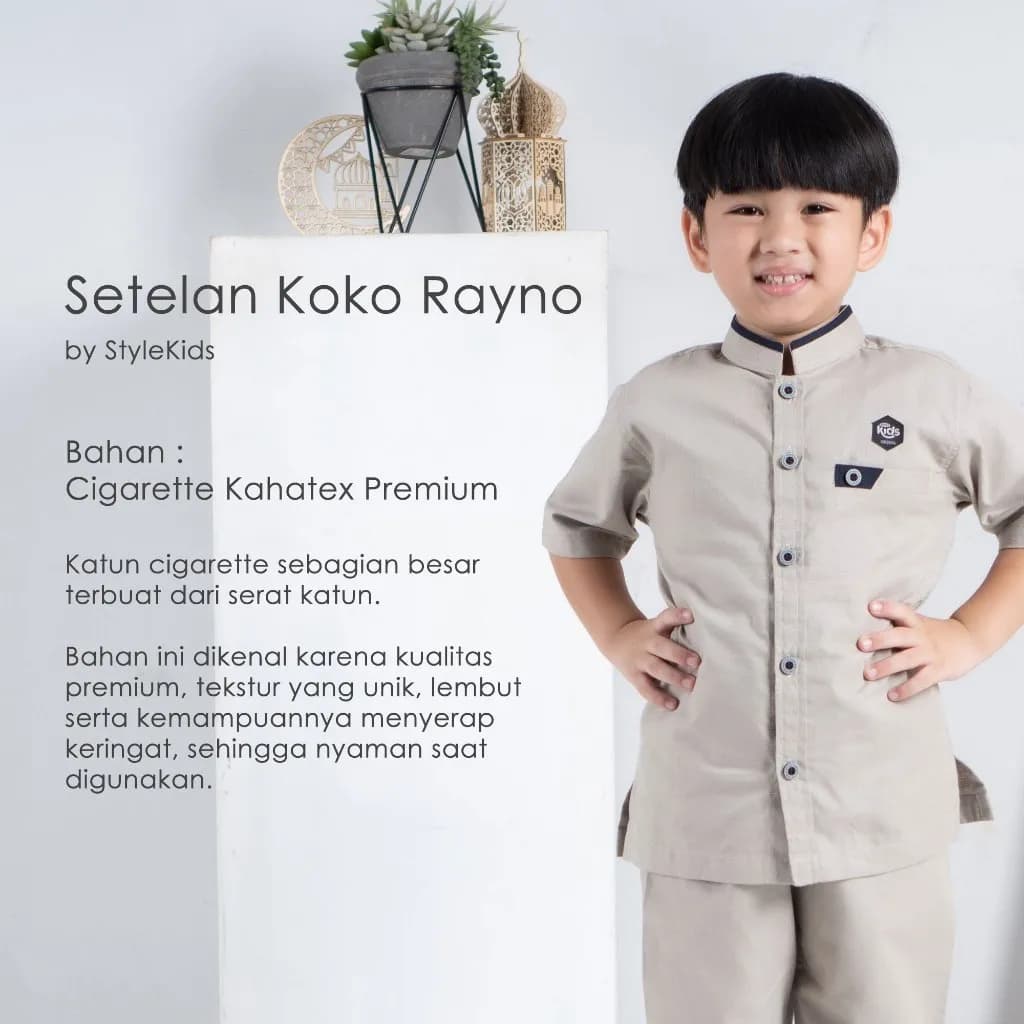 StyleKids | Baju Koko Anak Laki Laki 9-14 Tahun Setelan Koko Anak Premium - Rayno