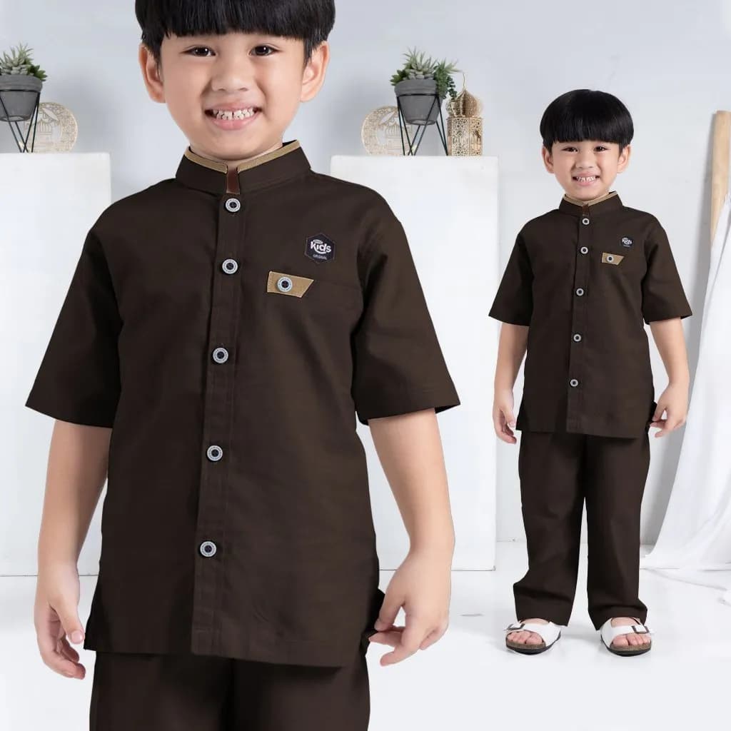 StyleKids | Baju Koko Anak Laki Laki 9-14 Tahun Setelan Koko Anak Premium - Rayno
