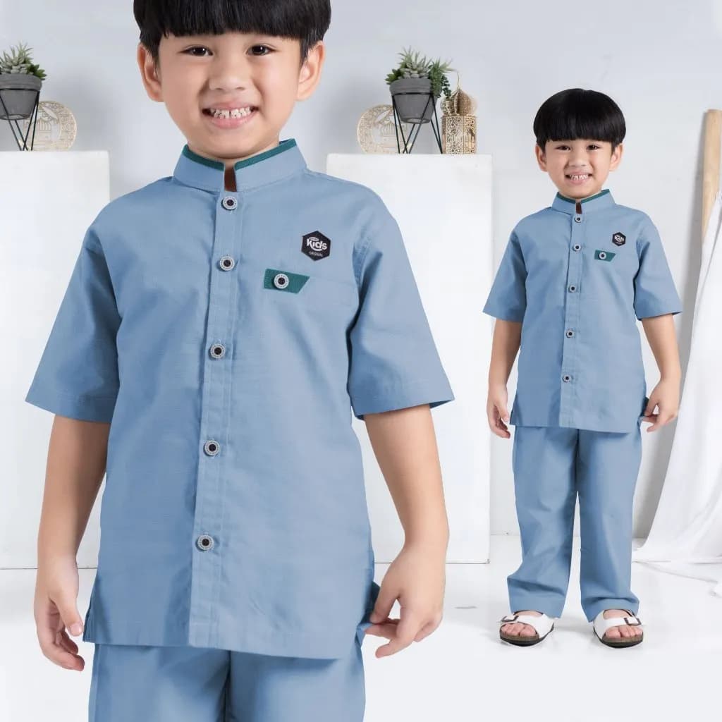 StyleKids | Baju Koko Anak Laki Laki 9-14 Tahun Setelan Koko Anak Premium - Rayno