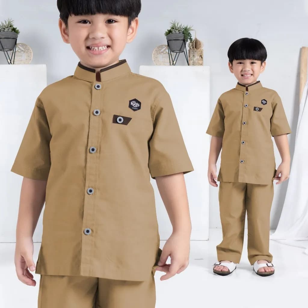StyleKids | Baju Koko Anak Laki Laki 9-14 Tahun Setelan Koko Anak Premium - Rayno