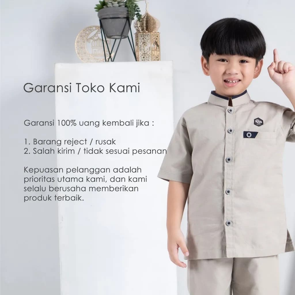 StyleKids | Baju Koko Anak Laki Laki 9-14 Tahun Setelan Koko Anak Premium - Rayno