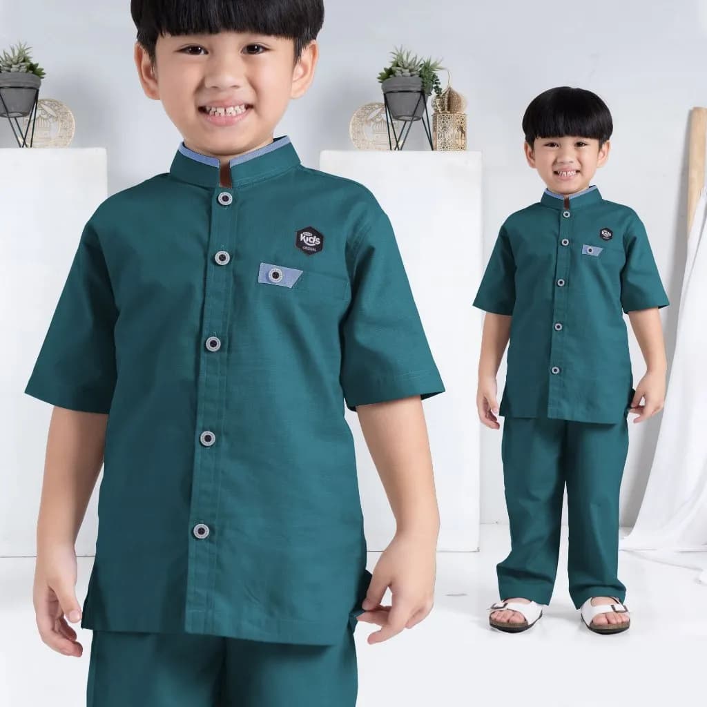 StyleKids | Baju Koko Anak Laki Laki 9-14 Tahun Setelan Koko Anak Premium - Rayno