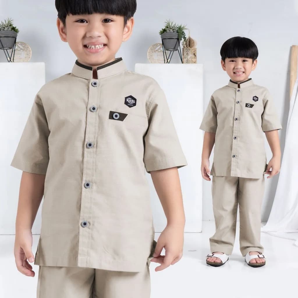 StyleKids | Baju Koko Anak Laki Laki 9-14 Tahun Setelan Koko Anak Premium - Rayno
