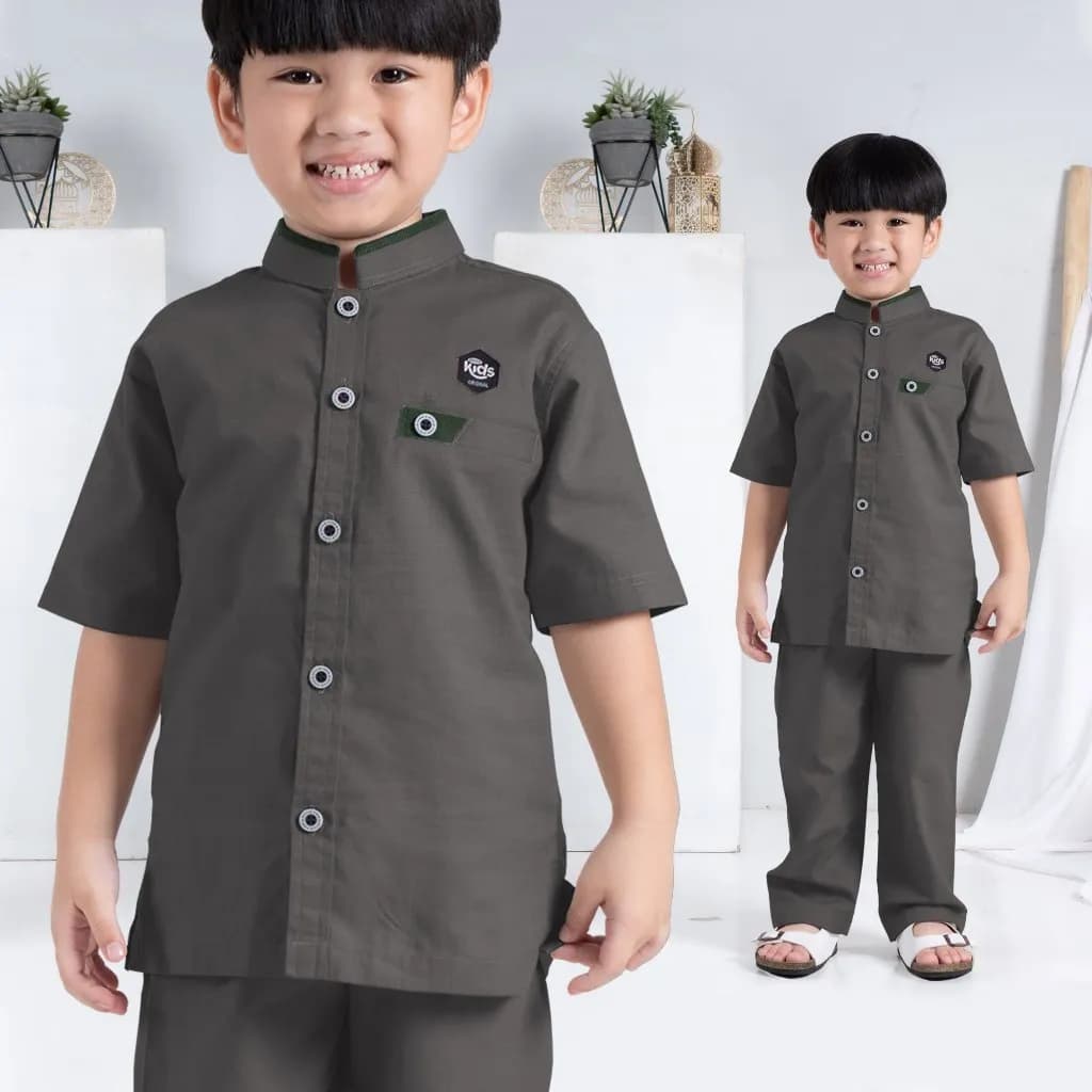 StyleKids | Baju Koko Anak Laki Laki 9-14 Tahun Setelan Koko Anak Premium - Rayno