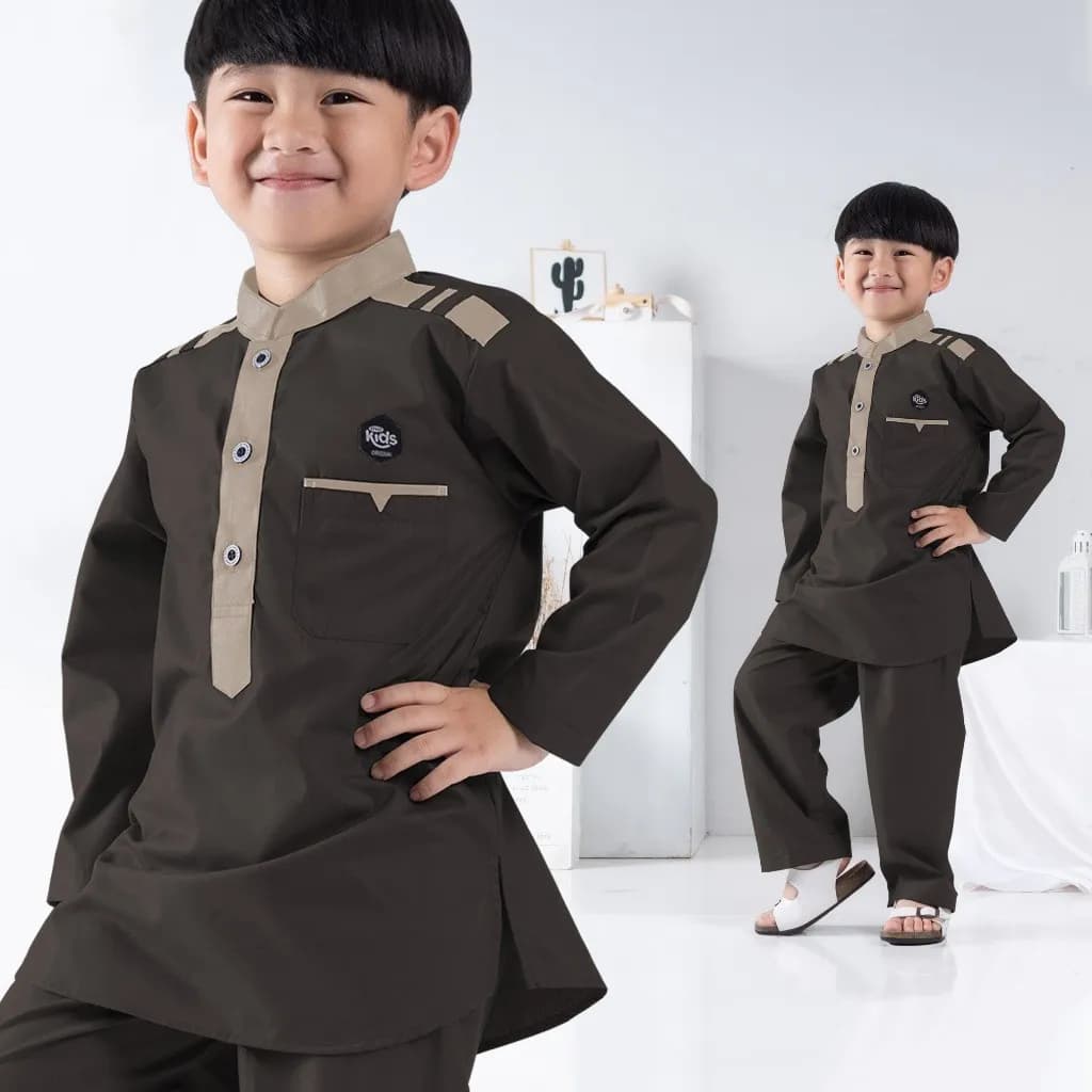 StyleKids | Baju Koko Anak Laki-Laki 9-14 Tahun Setelan Koko Anak - Alby