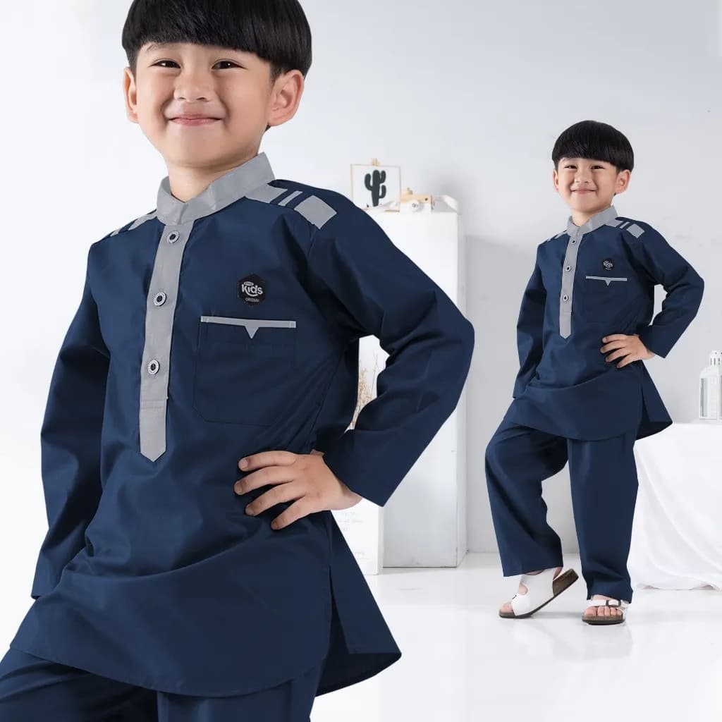 StyleKids | Baju Koko Anak Laki-Laki 9-14 Tahun Setelan Koko Anak - Alby